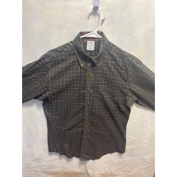 Brooks Brothers Mens Slim Fit Plaid Button-Down Shirt M 100% Cotton - Picture 1 of 9
